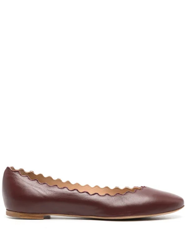 Chloé Lauren Flat Leather Ballerina Shoes - Farfetch | Farfetch Global