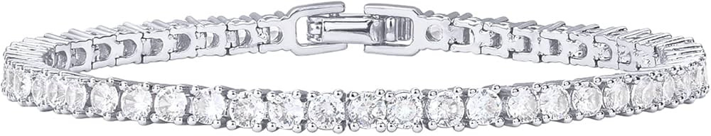 PAVOI 14K Gold Plated 3mm Cubic Zirconia Classic Tennis Bracelet | Gold Bracelets for Women | Siz... | Amazon (CA)