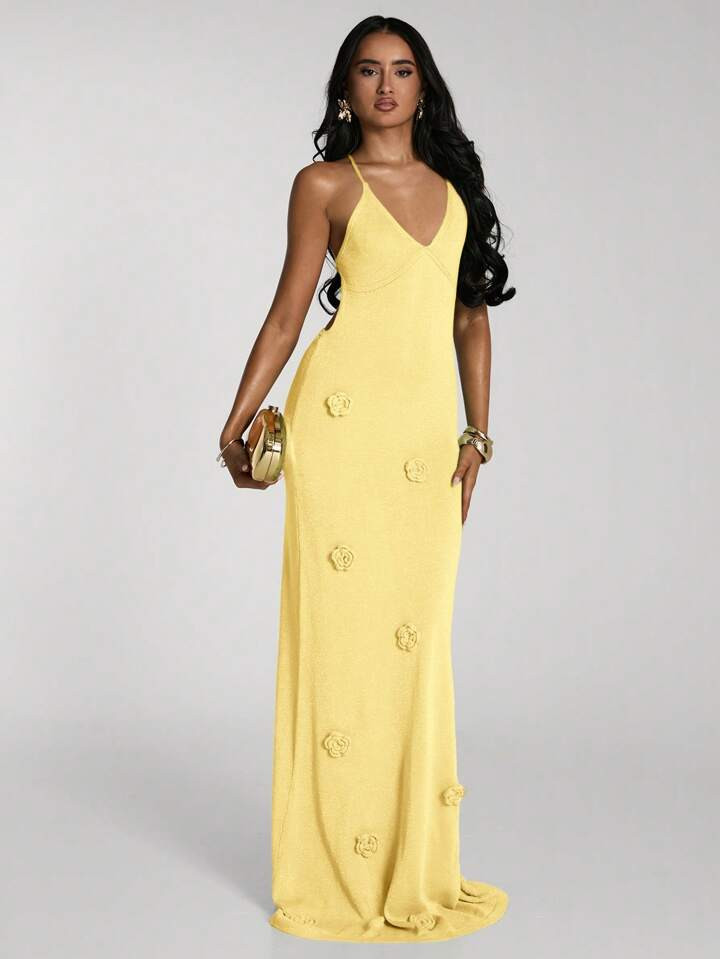 SHEIN BAE Women's Solid Color Simple Stylish Sweater Jumpsuit Dress, Suitable For Summer | SHEIN