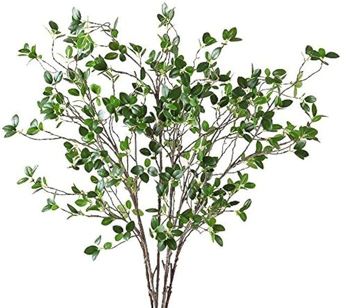 Artificial Eucalytus Green Branches Faux Ficus Twig Home Office Shop Decoration (5 pcs) | Amazon (US)