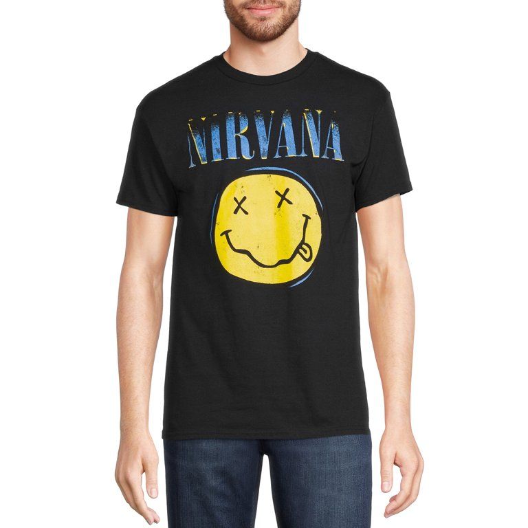 Nirvana Short Sleeve Graphic Crew Neck Relaxed Fit T-Shirt (Men's or Men's Big & Tall), 1 Pack | Walmart (US)
