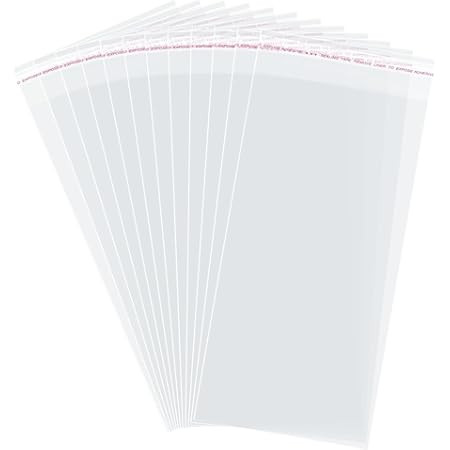 100 Pcs 10 in x 6 in Clear Flat Cello Cellophane Treat Bags Good for Bakery, Cookies, Candies,Des... | Amazon (US)