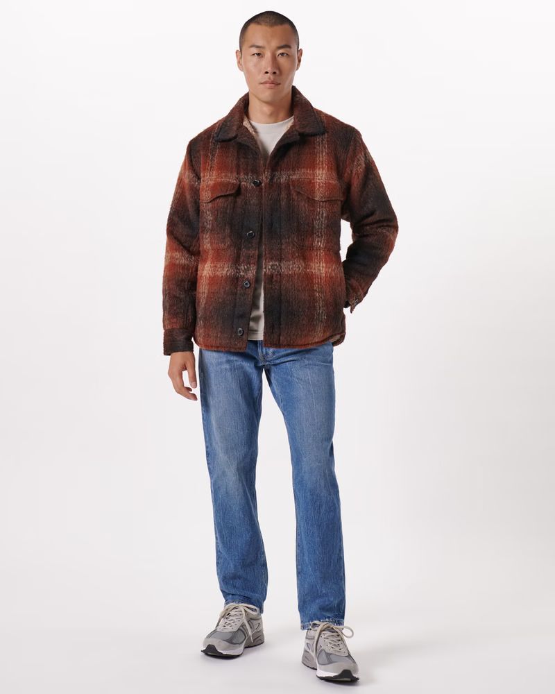 Sherpa-Lined Shirt Jacket | Abercrombie & Fitch (US)