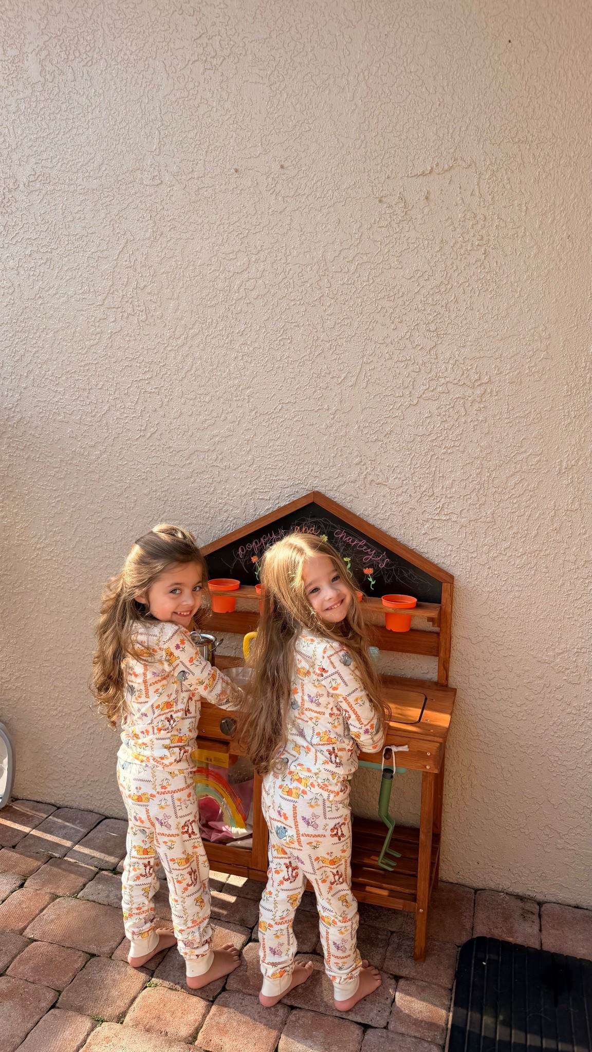 imagine waking up this cute 🥹 been spending our mornings outside with the new mud kitchen and they love it!! 

#LTKHome #LTKKids #LTKmomlife