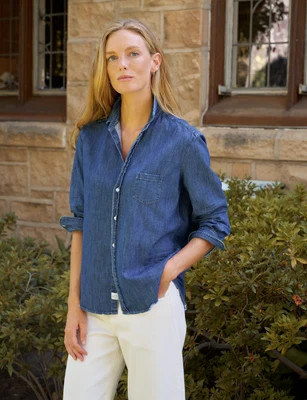 EILEEN Distressed Indigo Wash, Famous Denim Distressed Indigo Wash / S | Frank & Eileen