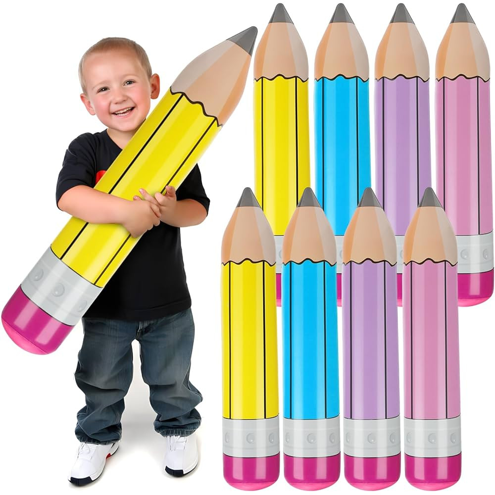 8 Pieces Giant Inflatable Pencil Balloons 28.7 Inch Jumbo Blow Up Pencils Funny Hanging Classroom... | Amazon (US)