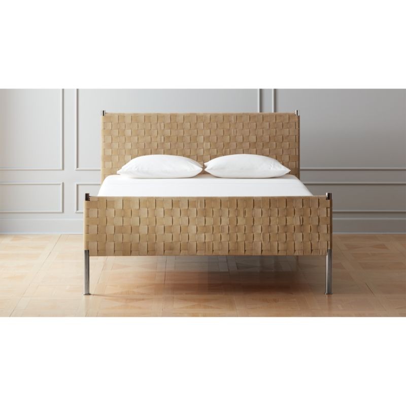 Woven Brown Suede Bed | CB2