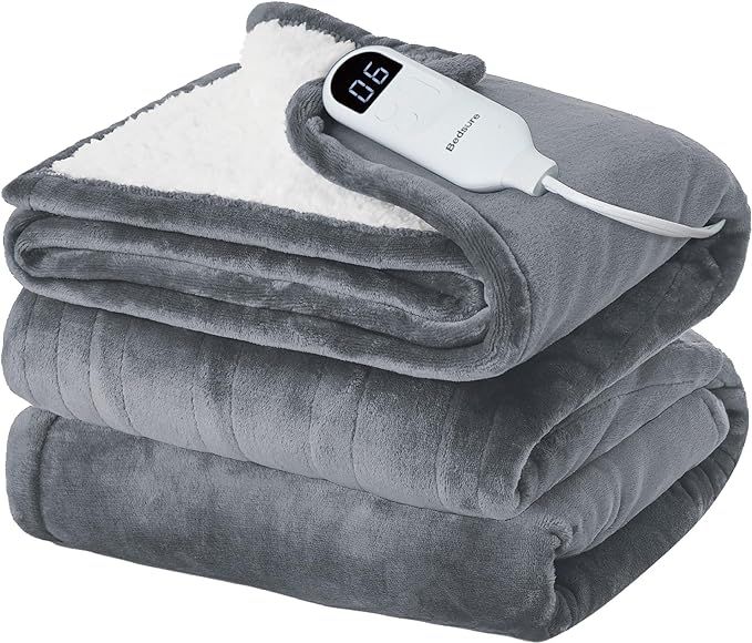Bedsure Heated Blanket Electric Twin - Flannel Electric Blanket, Heating Blanket with 10 Time Set... | Amazon (US)