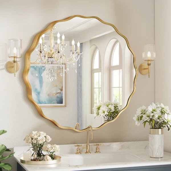 Scalloped Round Metal Wall Mirror | Wayfair North America