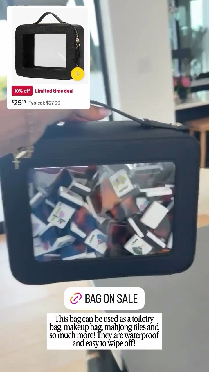 This bag can be used as a toiletry bag, makeup bag, mahjong tiles and so much more! They are waterproof and easy to wipe off!
