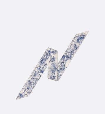ABCDior C 'Constellation' Mitzah Scarf Navy Blue Silk Twill | DIOR | Dior Couture