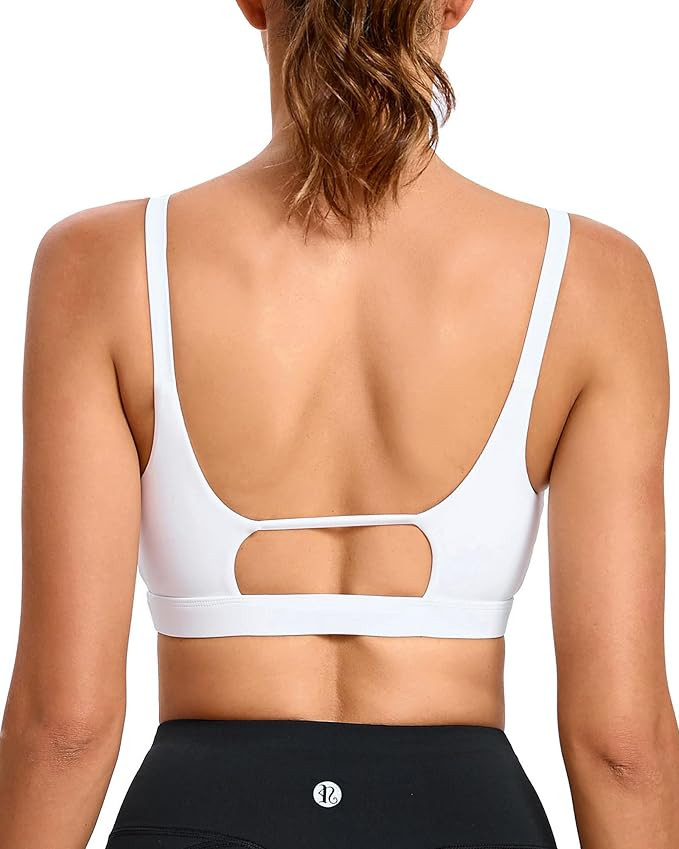 RUNNING GIRL Sports Bras for Women,Square Neck Sports Bra Strappy Sports Bras Medium Support with... | Amazon (US)