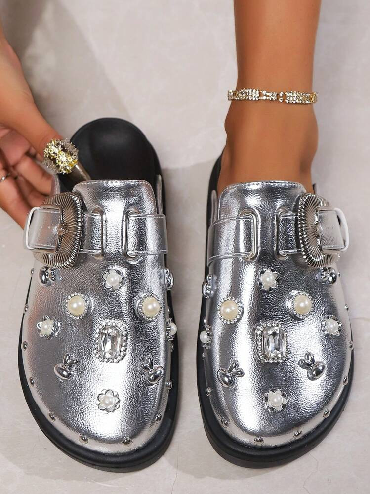 Women's Fashionable & Comfortable Riveted Black Platform Wedge Pumps | SHEIN