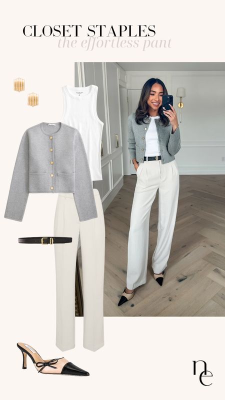 How I Wore It: The Effortless Pant! Wearing size xs sweater jacket, size 4 Tall trousers - Matte Pearl, size xs/s belt 


Spring outfit 
Casual outfit 
Office outfit 
Work outfit 
Closet staples  

#LTKstyletip #LTKfindsunder100 #LTKworkwear