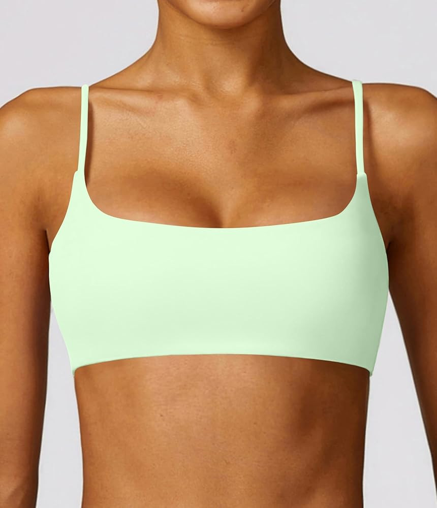 Comper Women's Sports Bra with Thin Straps Stretchy Wirefree Workout Bras Lightweight Workouts Br... | Amazon (US)