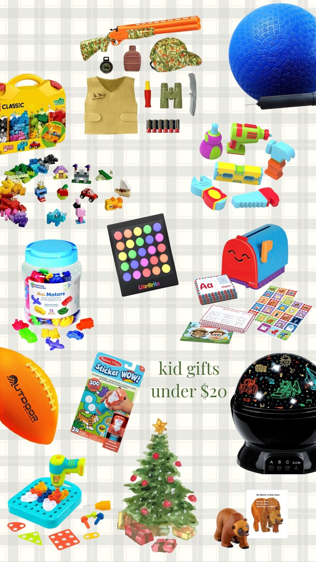 This year's UNDER $20 PICKS

hunting toy | farm toy | glow football | truck nightlight | stickers | lego | educational toy | bath toy | STEM | affordable christmas gifts | kids gifting | outdoor toy | boys gift

#LTKKids #LTKGiftGuide #LTKHoliday
