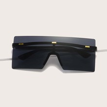Rimless Flat Top Shield Sunglasses | SHEIN