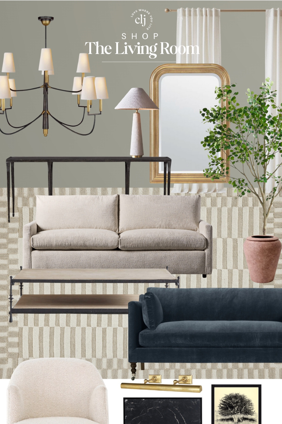 Shop the Room: the Living Room 🖤

Chandelier, leather chair, linen sofa, velvet sofa, travertine coffee table, urn planter, faux tree, gold arch mirror, table lamp, boucle swivel chair, abstract art, picture light, leather ottoman, tree art print, Loloi Bradley area rug

#LTKHome #LTKSeasonal #LTKStyleTip