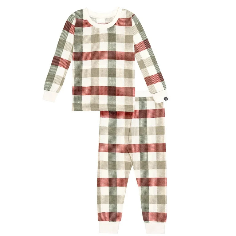 Modern Moments by Gerber Toddler Neutral Supper Soft Hacci Tight Fitting Christmas Pajama Set, 2-... | Walmart (US)