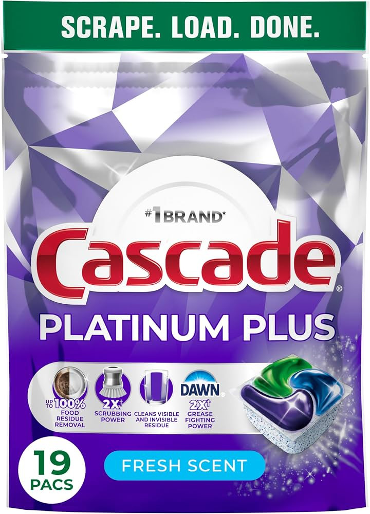Cascade Platinum Plus Dishwasher Pods, Dishwasher Detergent, Dish Detergent Soap, Fresh, 19 Count | Amazon (US)