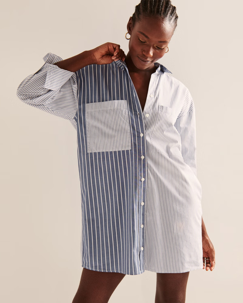 Relaxed Poplin Shirt Dress | Abercrombie & Fitch (US)