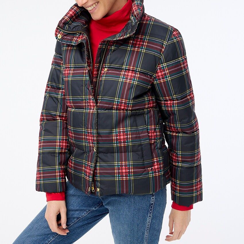 Stewart tartan puffer jacket | J.Crew Factory