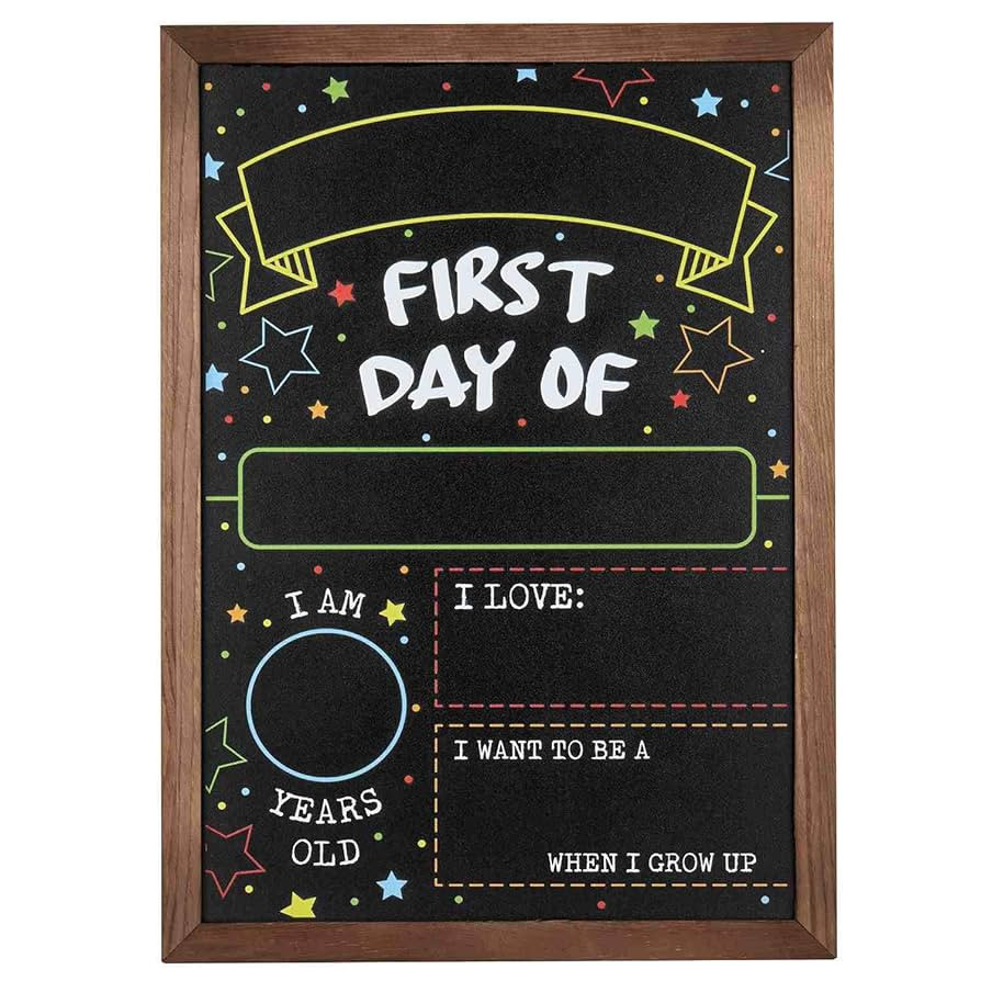 First Day Last Day of School Chalkboard Double Sided Sign with Frame - 14" x 10" | Amazon (US)