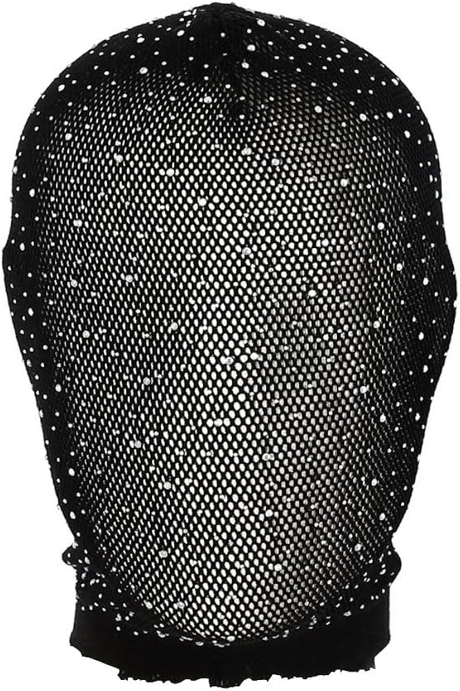 Black Crystal Elastic Mesh Rhinestone Masquerade Masks Full Face Veils See Through Fishnet Headwe... | Amazon (US)