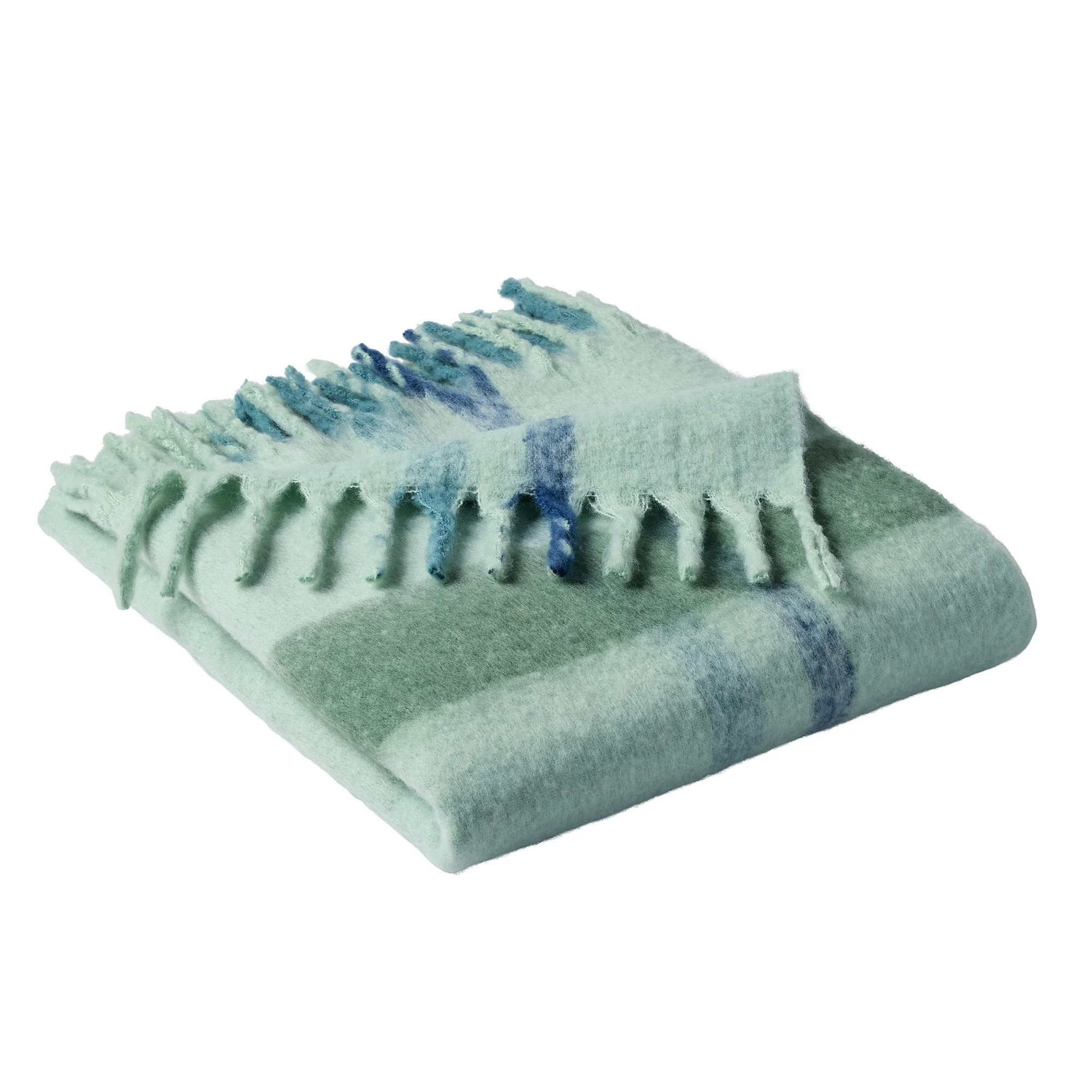 Better Homes & Gardens Faux Mohair Cozy Couch Throw Blanket Green Plaid, 50x72" | Walmart (US)