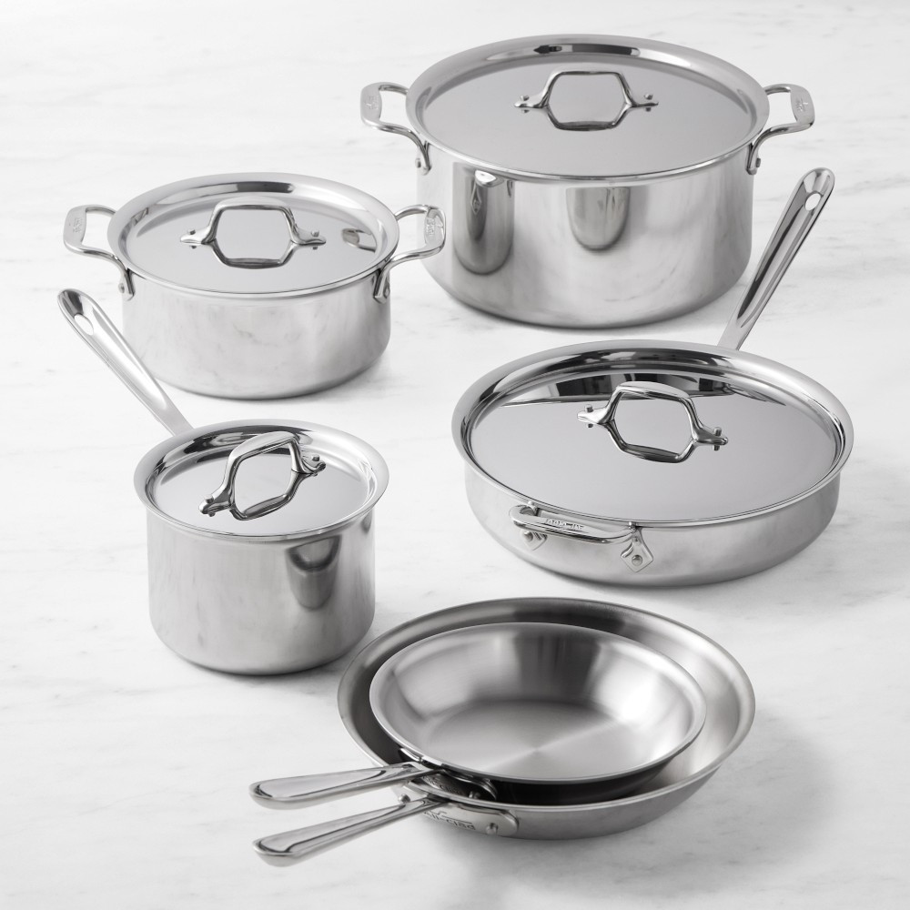 All-Clad D3® Tri-Ply Stainless-Steel 10-Piece Cookware Set | Williams-Sonoma