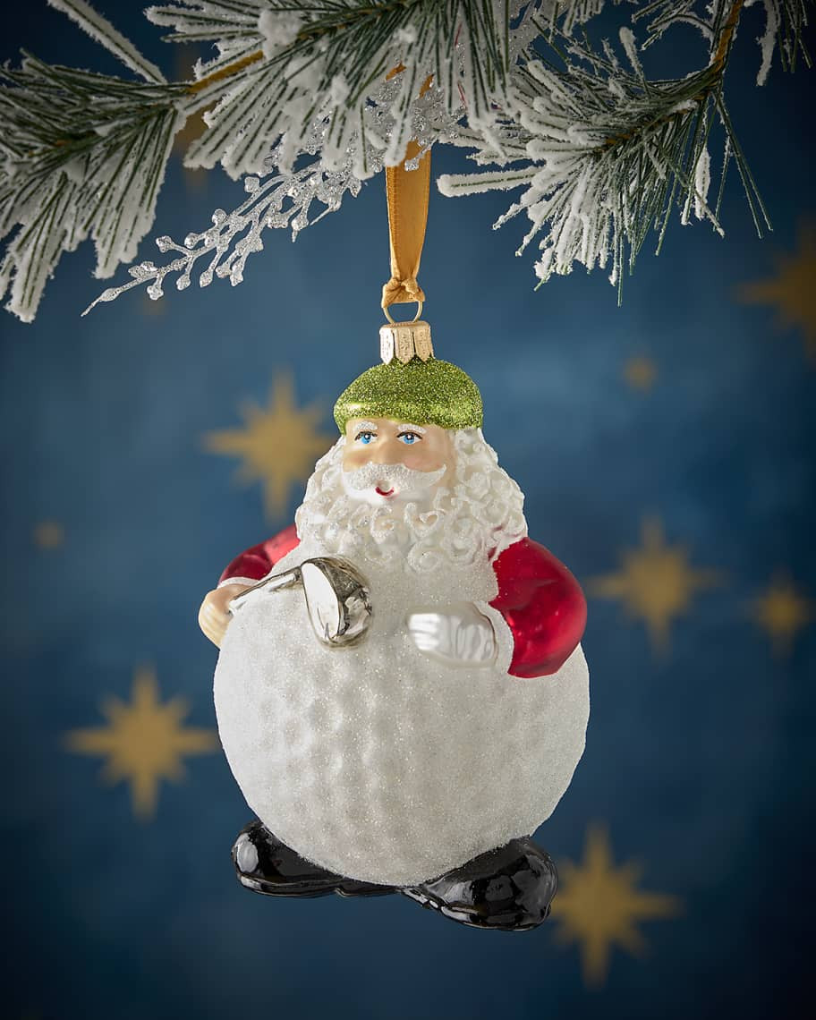 Neiman Marcus Golf Ball Santa Christmas Ornament | Neiman Marcus