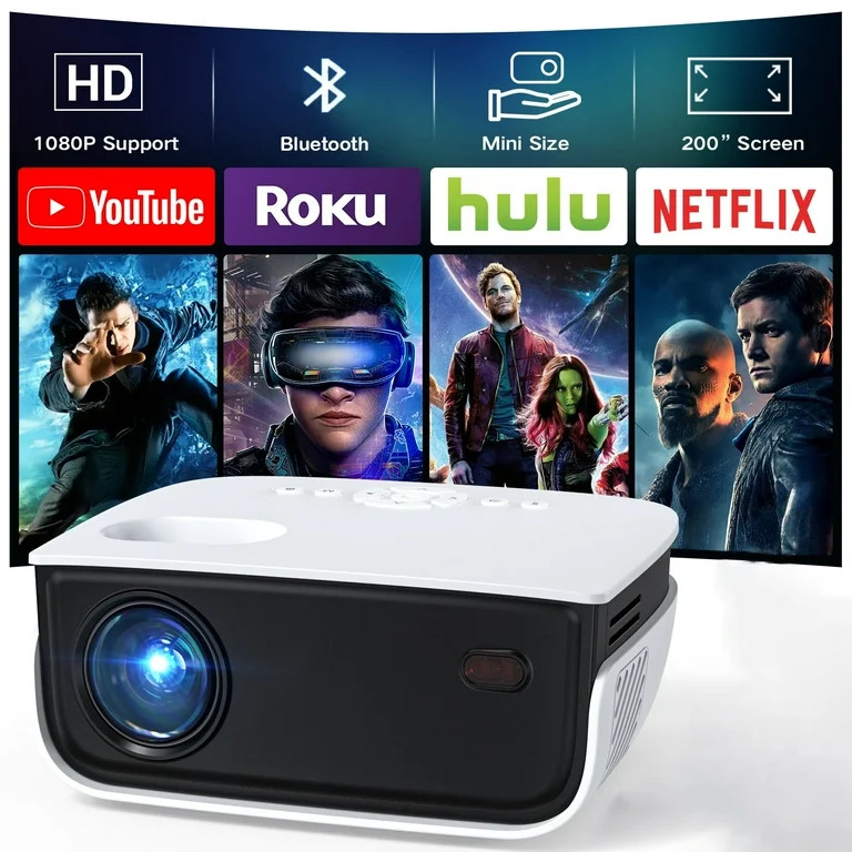 TOPVISION 1080P Mini Projector with Bluetooth,Keystone Correction,up to Support 240'' Screen - Wa... | Walmart (US)