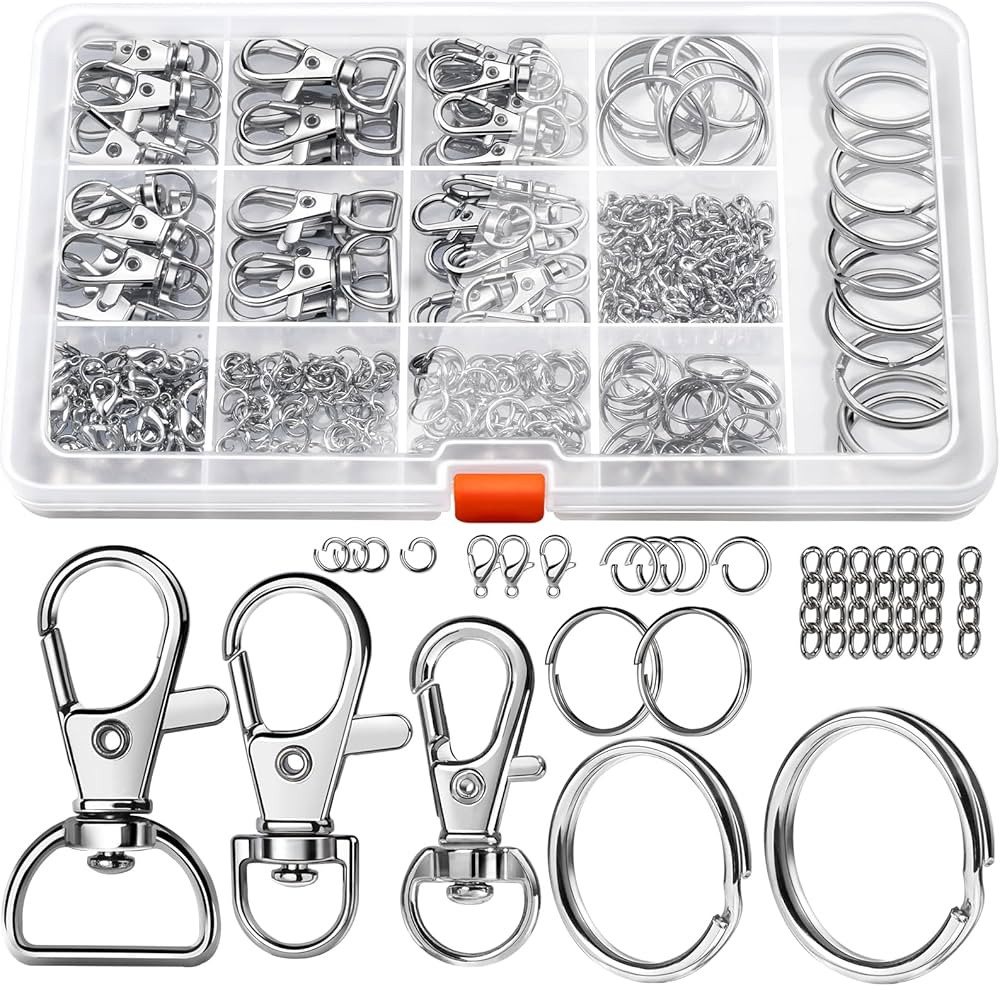 LEOBRO 265PCS Keychain Making Kit, Keychains Clips with Key Rings, Well Crafted Sturdy Key Chain ... | Amazon (US)