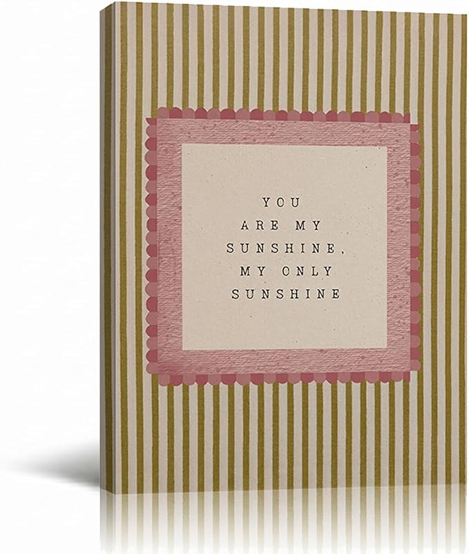 Framed Kids Nursery Wall Art Vintage Nursery Wall Decor You Are My Sunshine Canvas Prints Neutral... | Amazon (US)