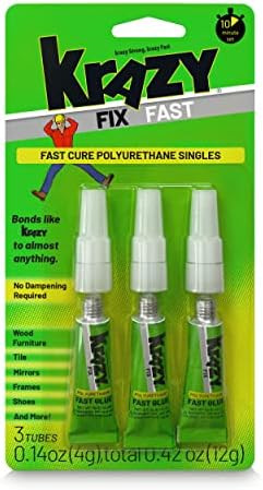 Krazy Fix Fast Waterproof Glue, Fast Curing Polyurethane Singles (3 x 4g) | Amazon (US)