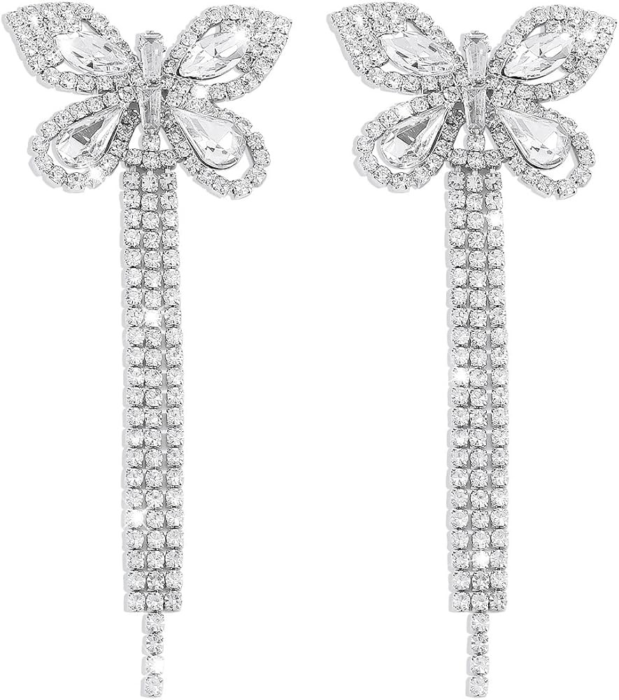 fdsmall Butterfly Dangle Earrings, Lovely Long Tassel Butterfly Drop Earrings Fashion Dangle Earr... | Amazon (US)
