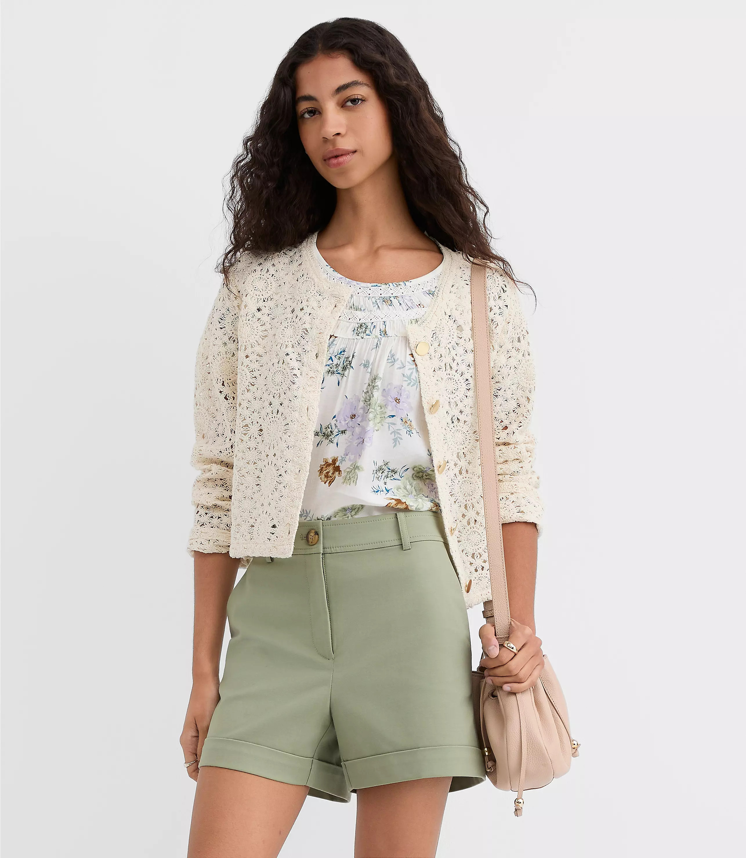 Cuffed Shorts in Doubleweave | LOFT