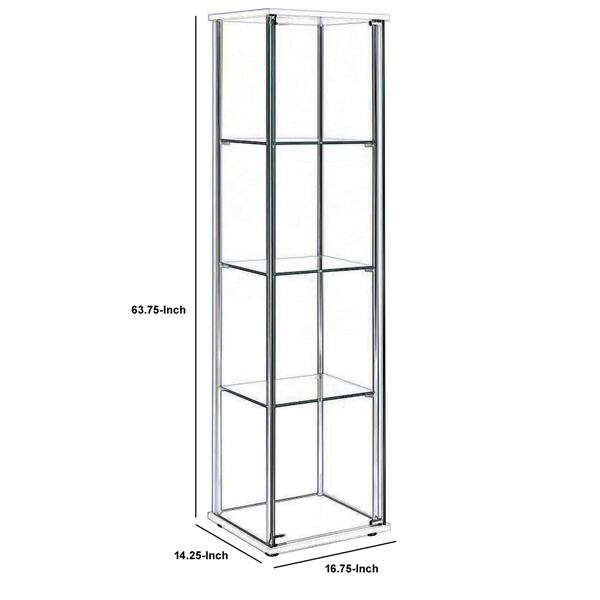 Glass and Metal Curio Cabinet with 4 Shelves, Clear and White | Bed Bath & Beyond