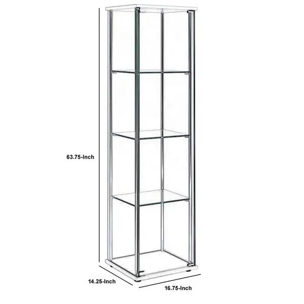 Glass and Metal Curio Cabinet with 4 Shelves, Clear and White | Bed Bath & Beyond