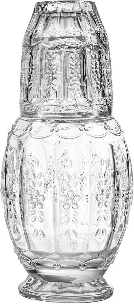 Elle Décor Vintage Glass Carafe Set, Clear, 4.7x10.2 | Amazon (US)
