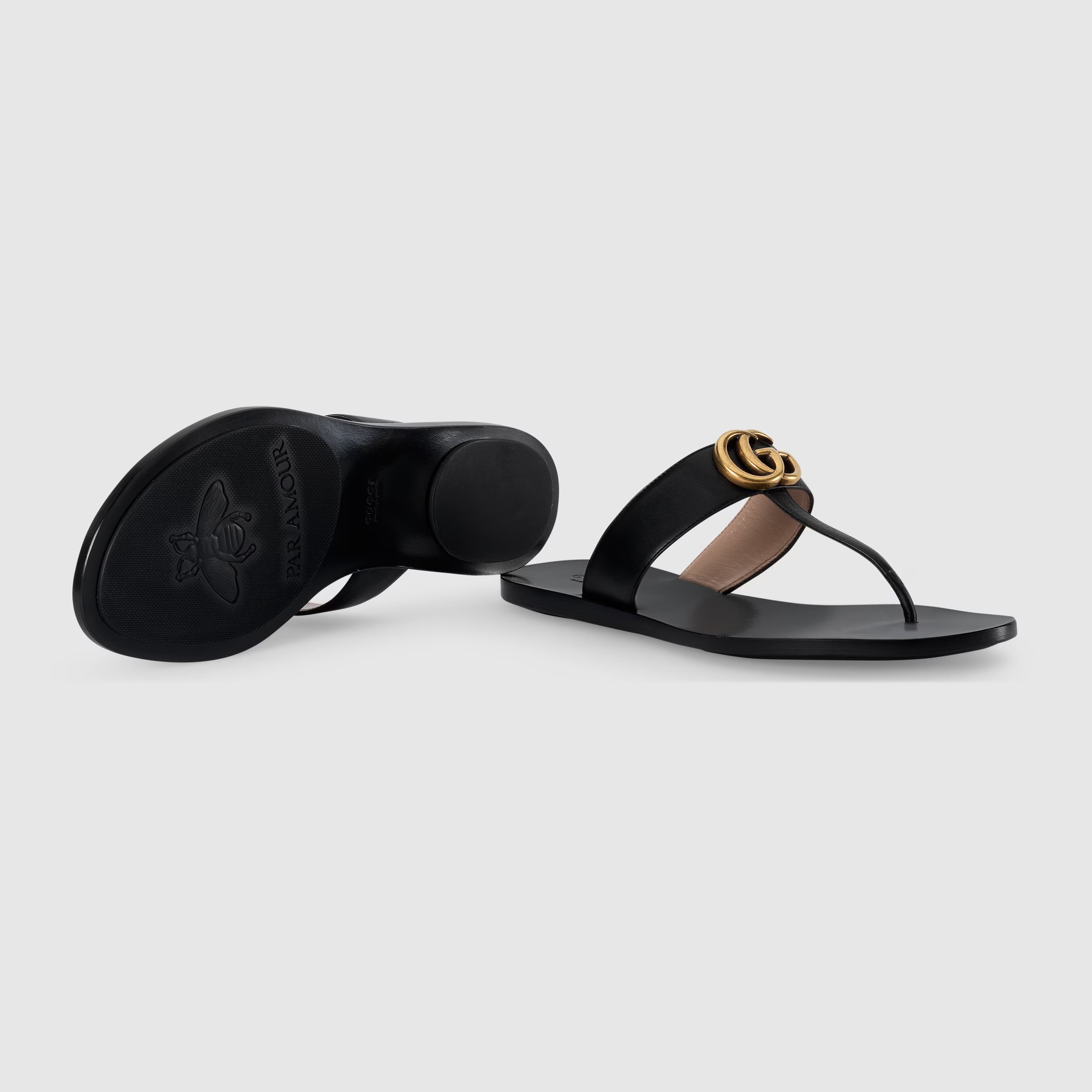 Gucci Leather thong sandal with Double G | Gucci (US)