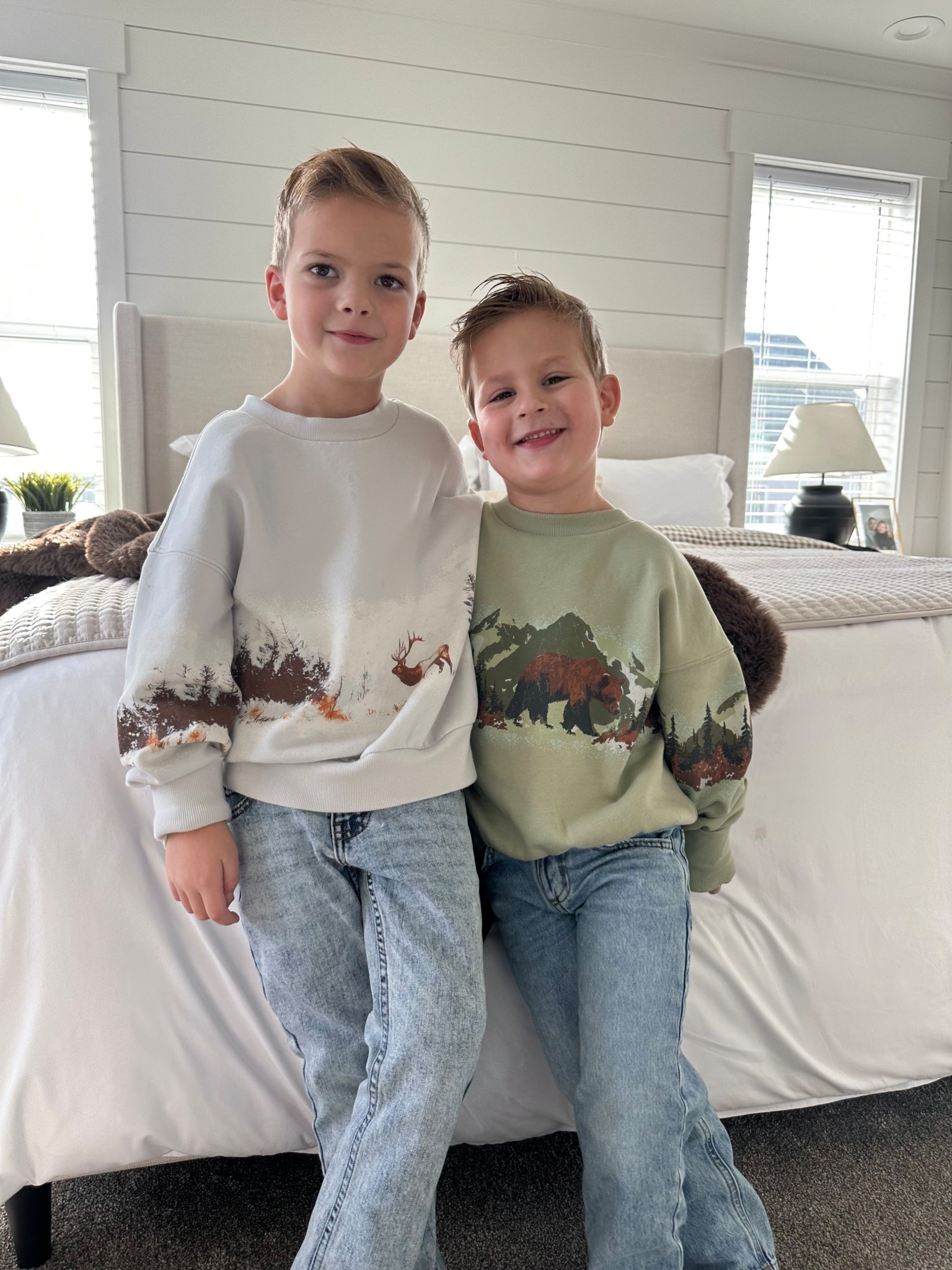 Favorite kids jeans and the cutest thick and soft crewnecks on sale today 🐻🤎 

#LTKKids #LTKmomlife