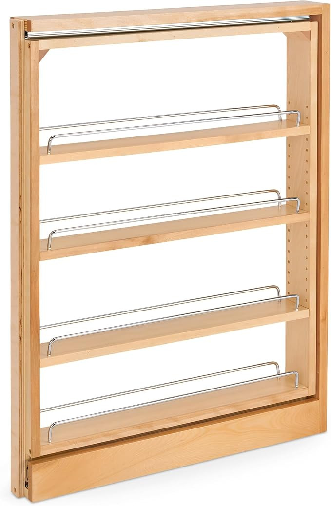 Rev-A-Shelf Pullout Shelf Organizer for Base Kitchen or Bathroom Cabinets, Wood Filler Pantry Sto... | Amazon (US)