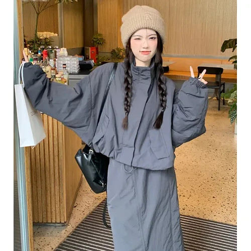 Alfie - Plain Turtleneck Padded Jacket / Padded Skirt | YesStyle Global