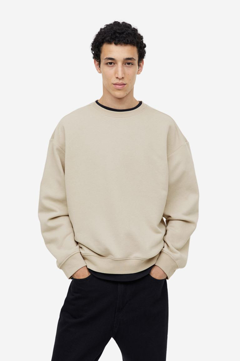 Relaxed Fit Sweatshirt - Beige - Men | H&M US | H&M (US + CA)