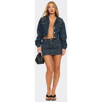 Mid Rise Mini Skirt In Dark Washed Blue Denim, Women's Size UK 6 | EGO (UK)