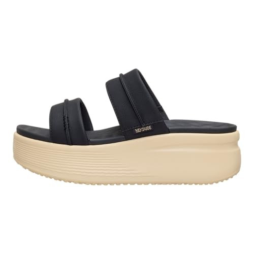 HEYDUDE Womens Austin Slide Classic Platform Sandal, Black Size 5 | Lightweight Everyday Slide | Amazon (US)