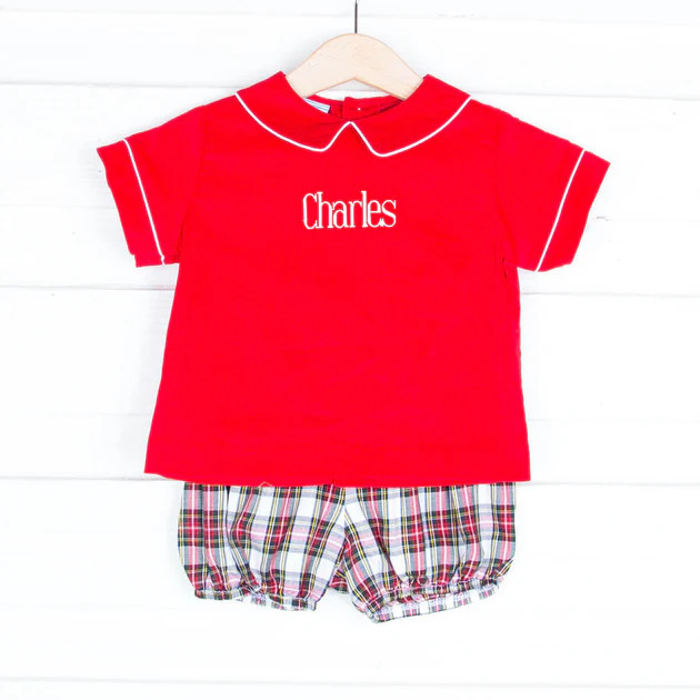 Cream Plaid William Bloomer Set | Classic Whimsy