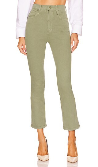 High Waisted Smokin' Double Ankle in Oil Green | Revolve Clothing (Global)
