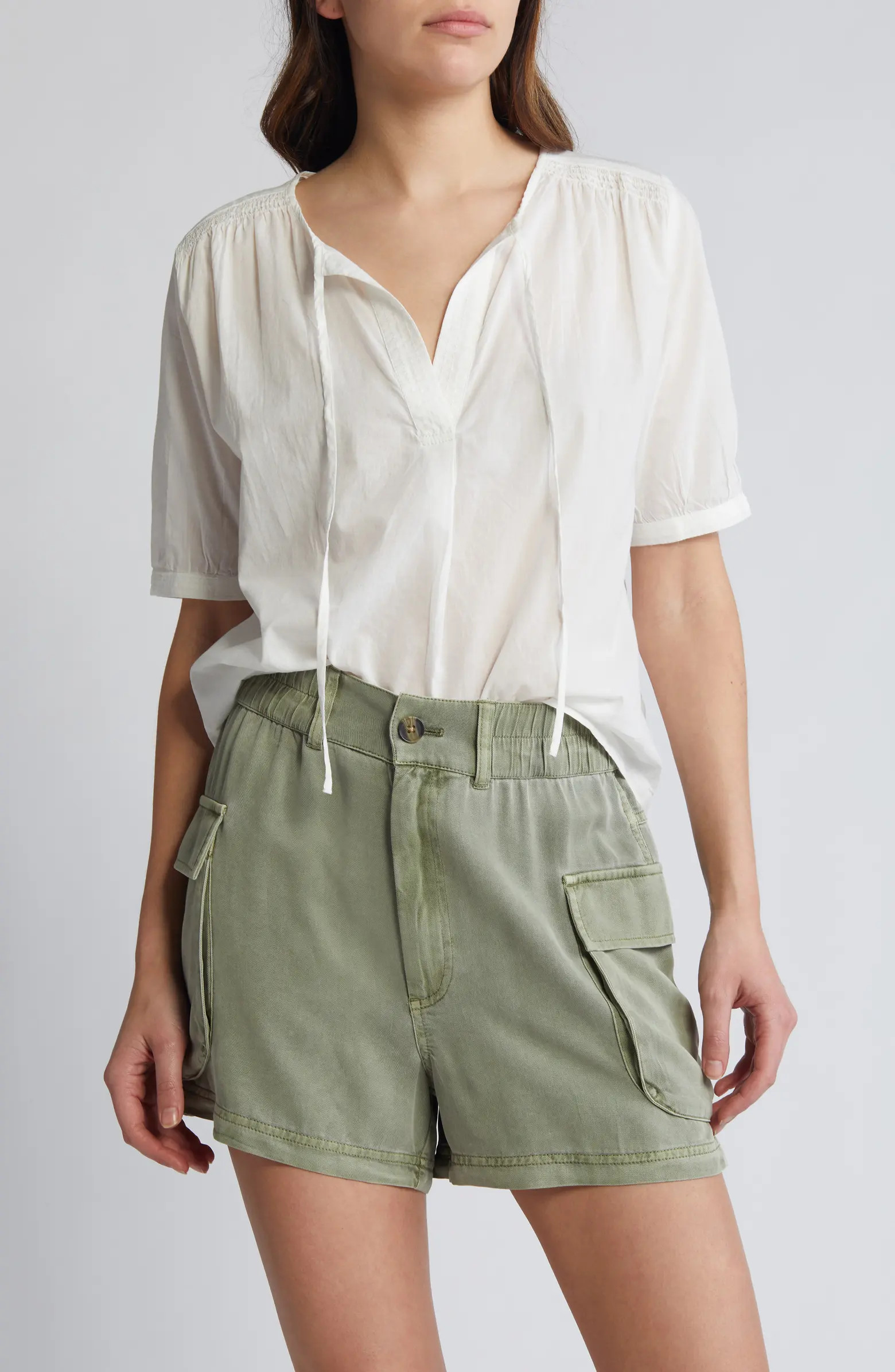 Tie Neck Cotton Top | Nordstrom